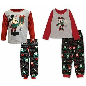 Briefly Stated Matching Kids Girls Boys Mickey & Minnie Holiday Pajama Set